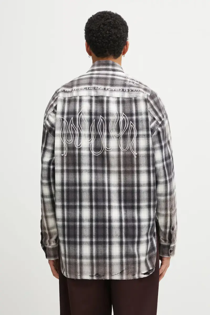 camicia in cotone Grigio miniatura 3