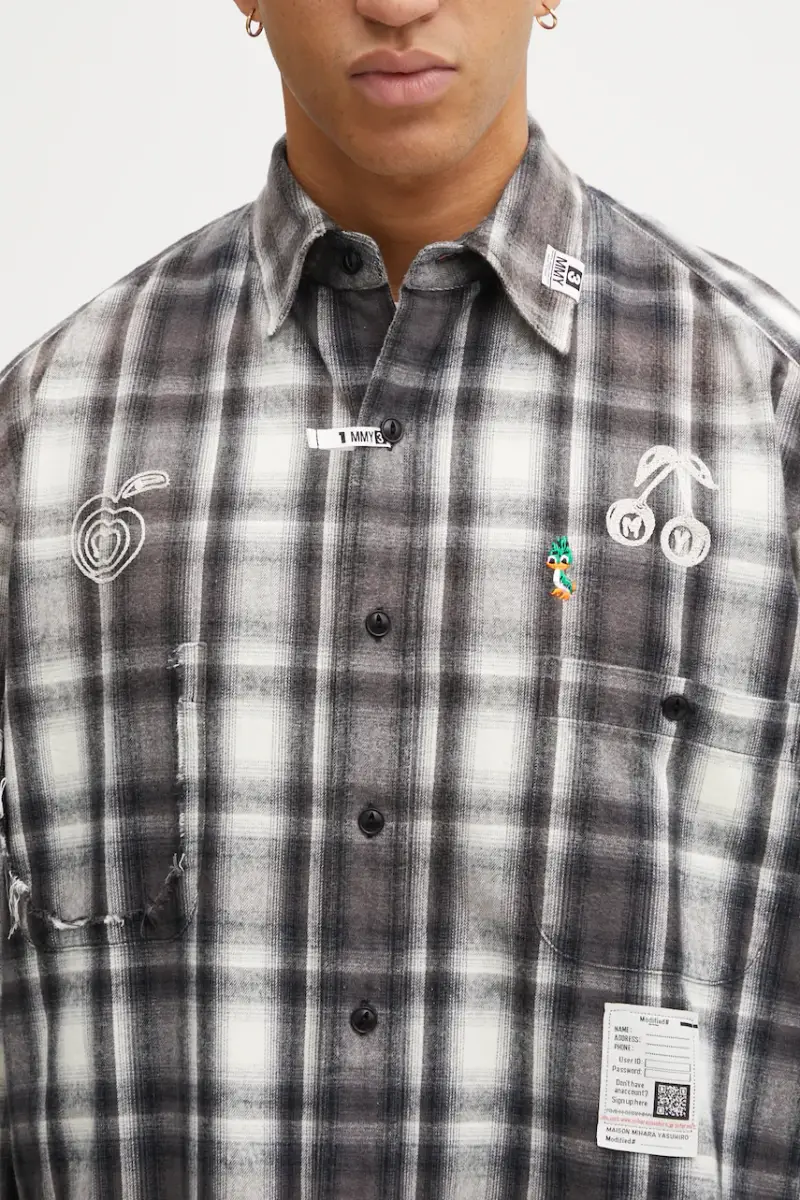 camicia in cotone Grigio miniatura 4