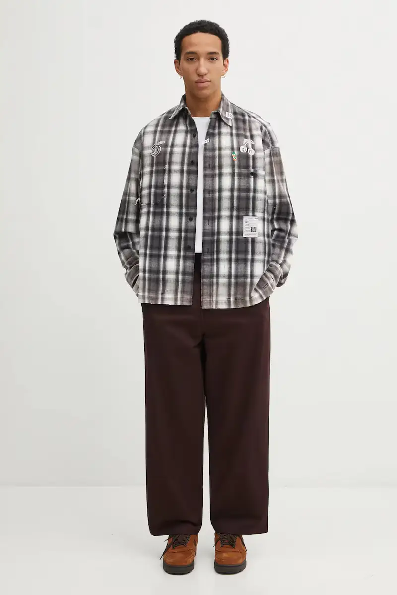 camicia in cotone Grigio miniatura 5