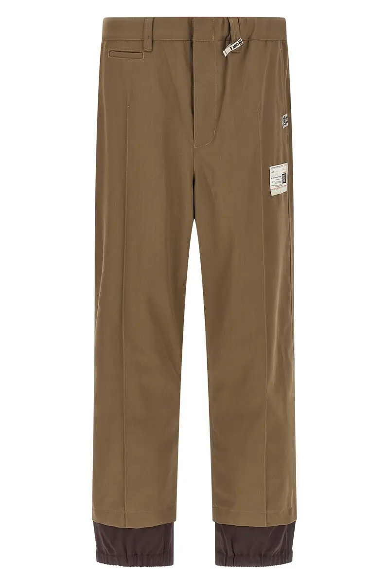 Pantalone 'Mix Layered Wool Gabardine' Verde