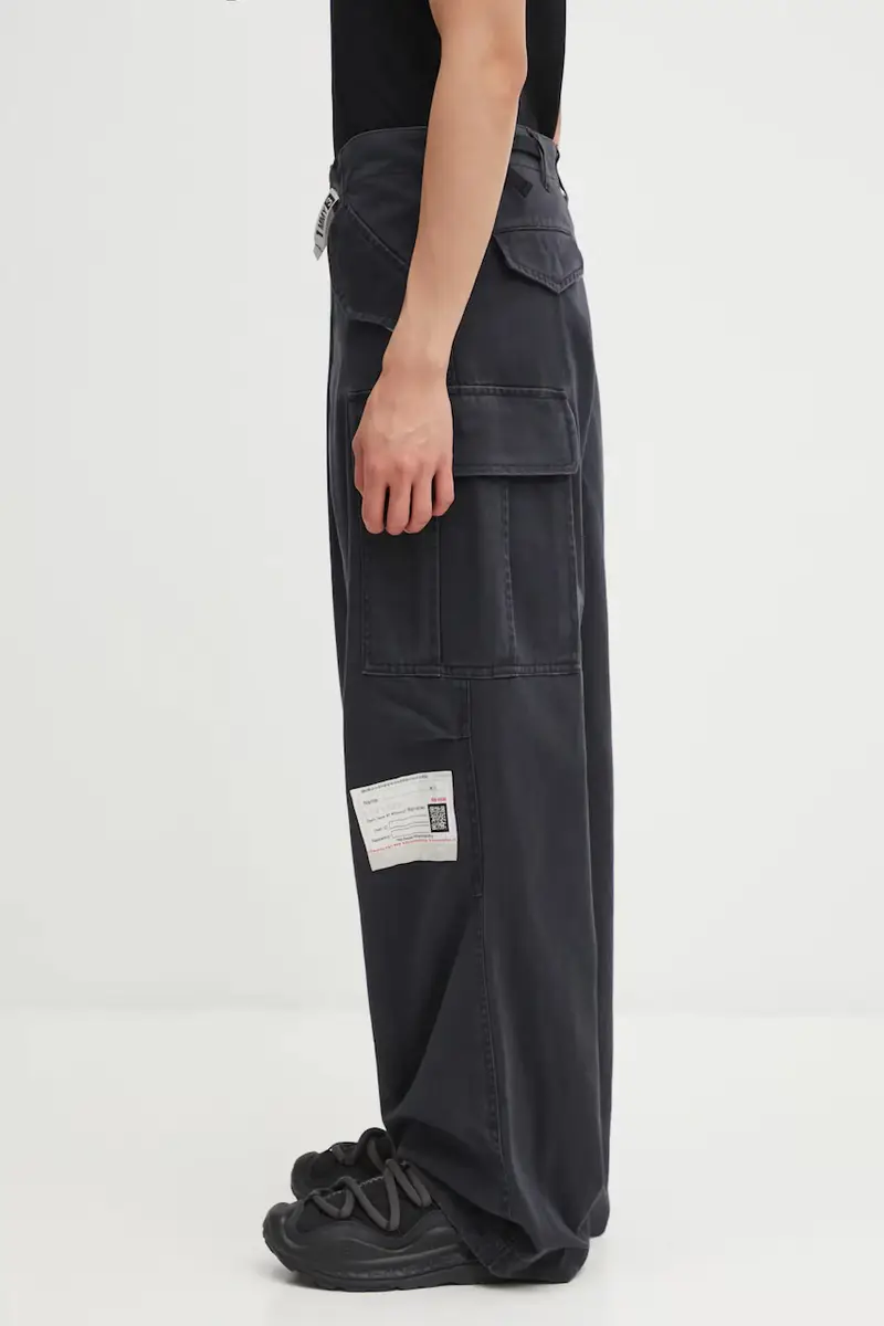 pantaloni in cotone HUGE LAYERED uomo colore nero A15PT056 miniatura 2