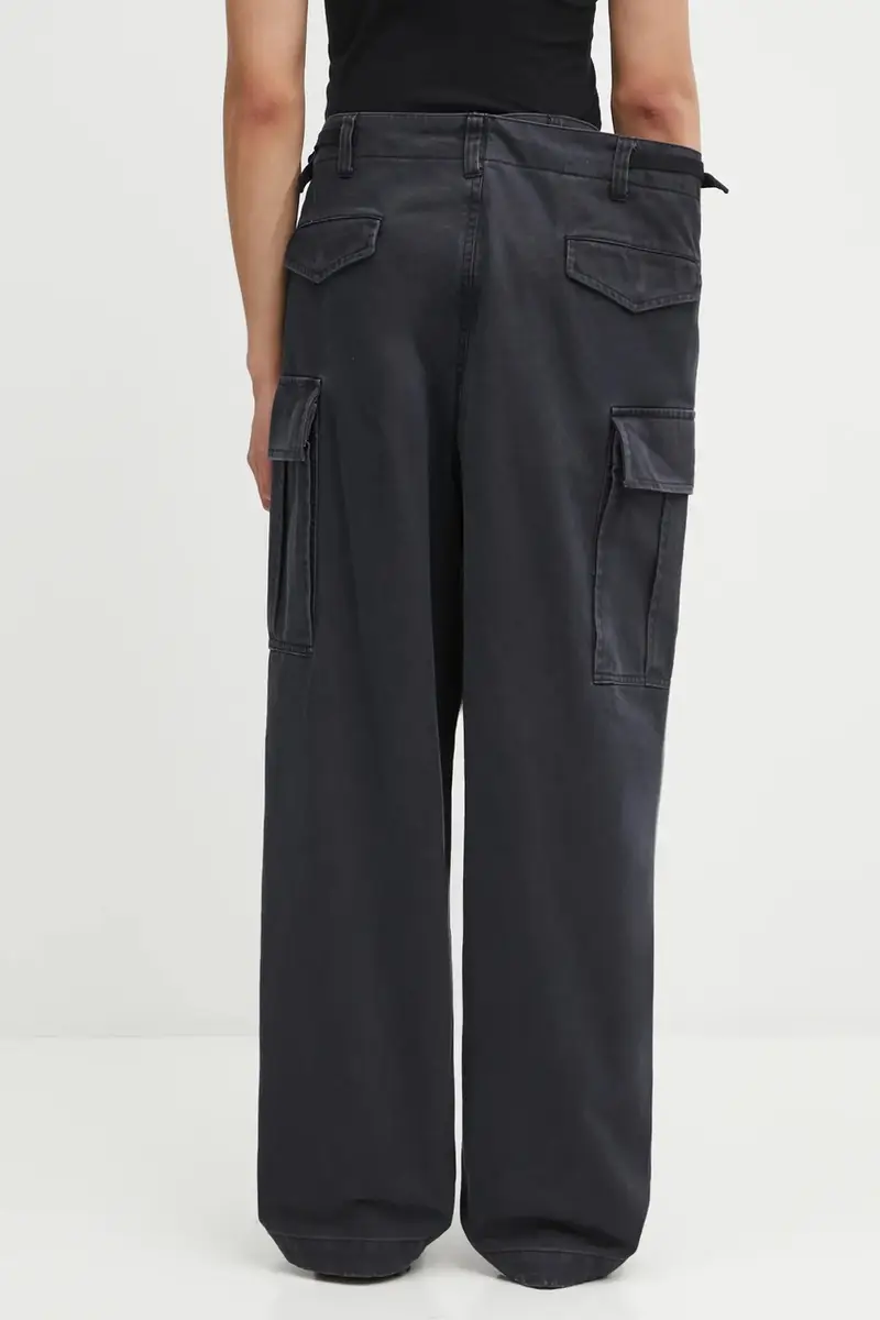 pantaloni in cotone HUGE LAYERED uomo colore nero A15PT056 miniatura 3