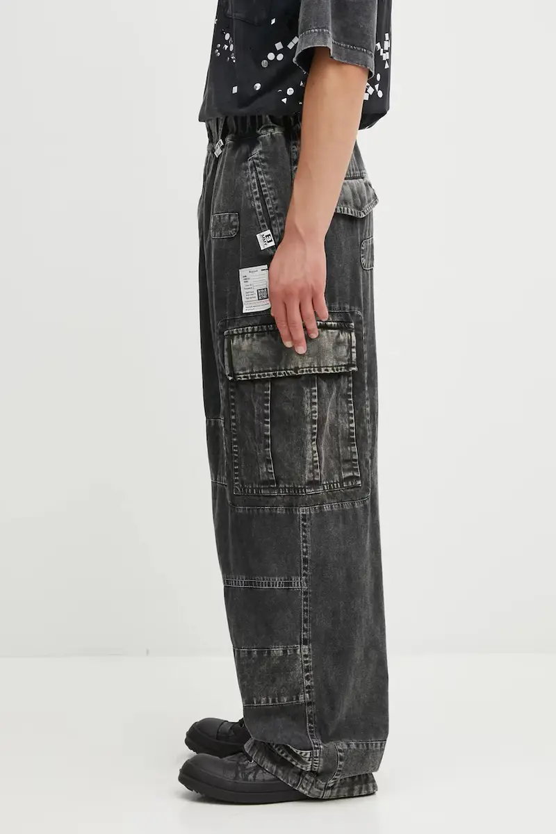 pantaloni in cotone REPAIR uomo colore nero J15PT173 miniatura 2