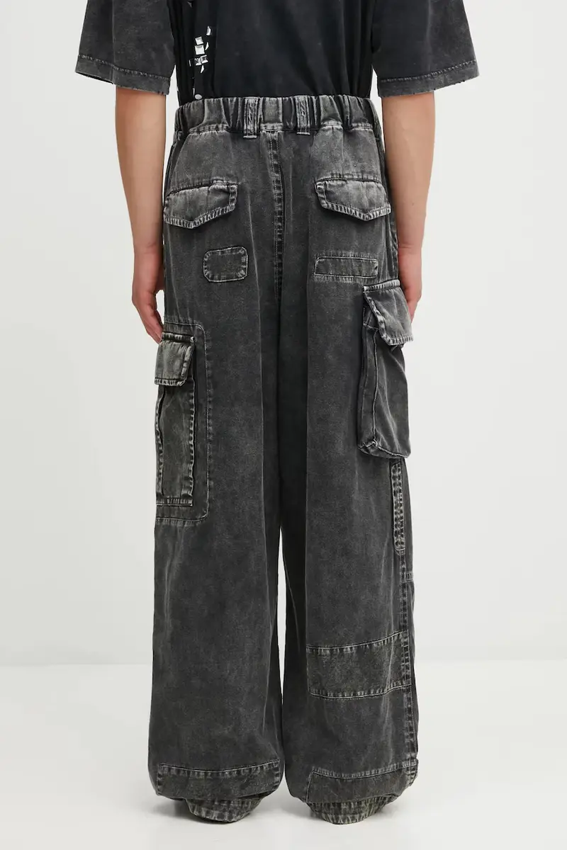 pantaloni in cotone REPAIR uomo colore nero J15PT173 miniatura 3