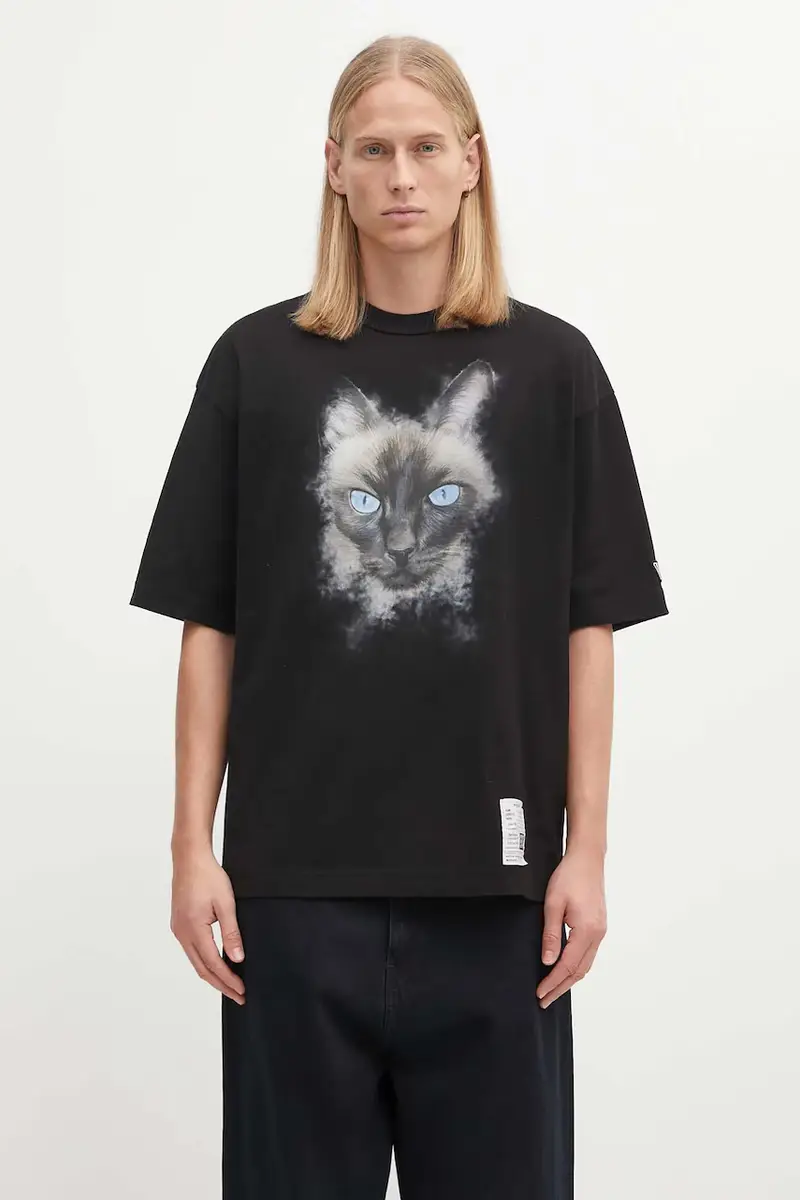 t-shirt in cotone CAT PRINTED uomo colore nero J15TS762