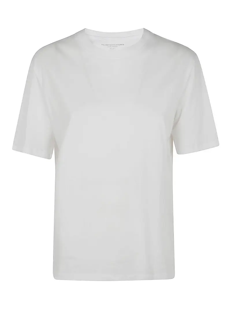 Maglie a collo rotondo a maniche corte Bianco