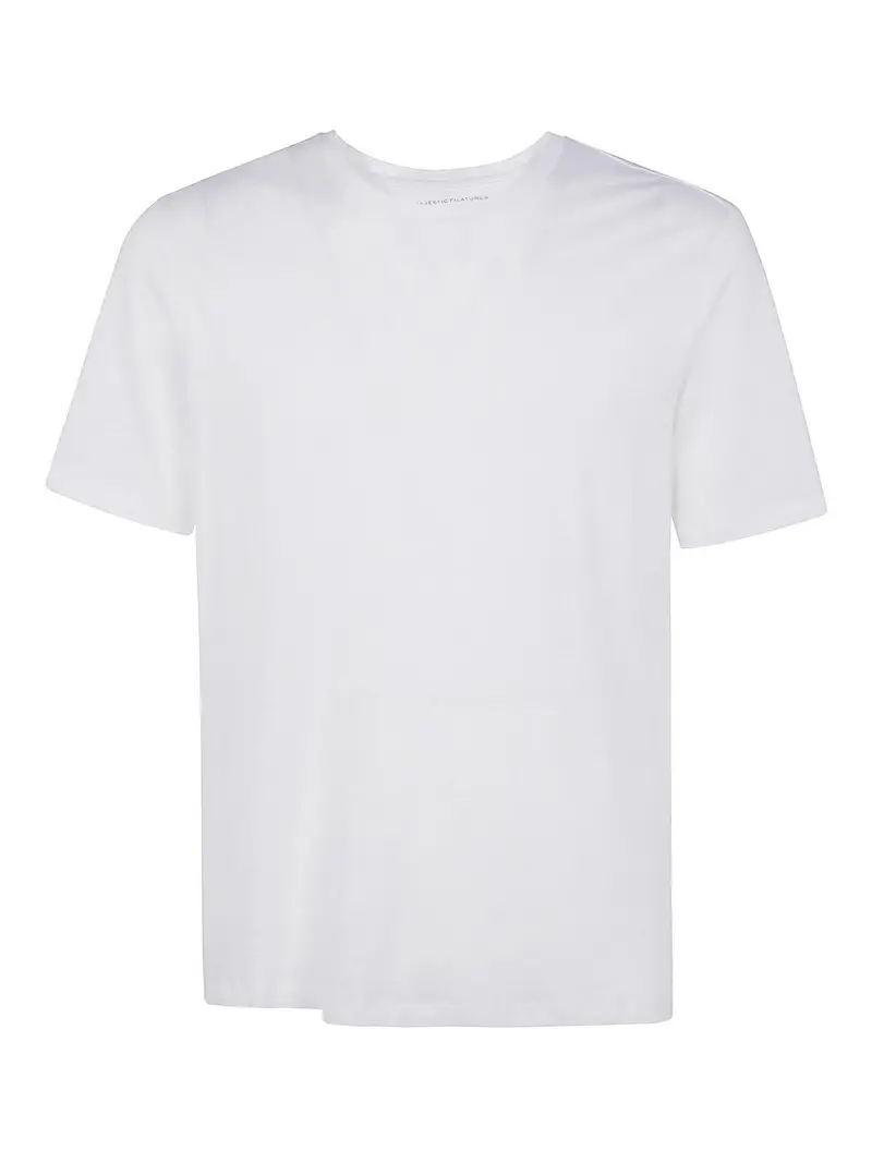 Maglie a collo rotondo a maniche corte Bianco