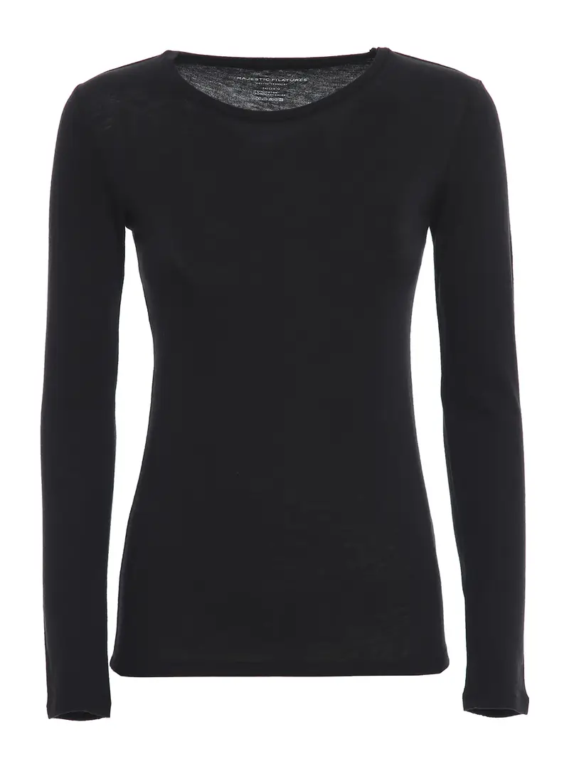 Maglietta in misto cachemire Nero