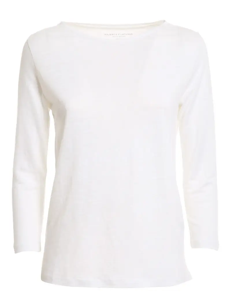 T-shirt con maniche a tre quarti Bianco