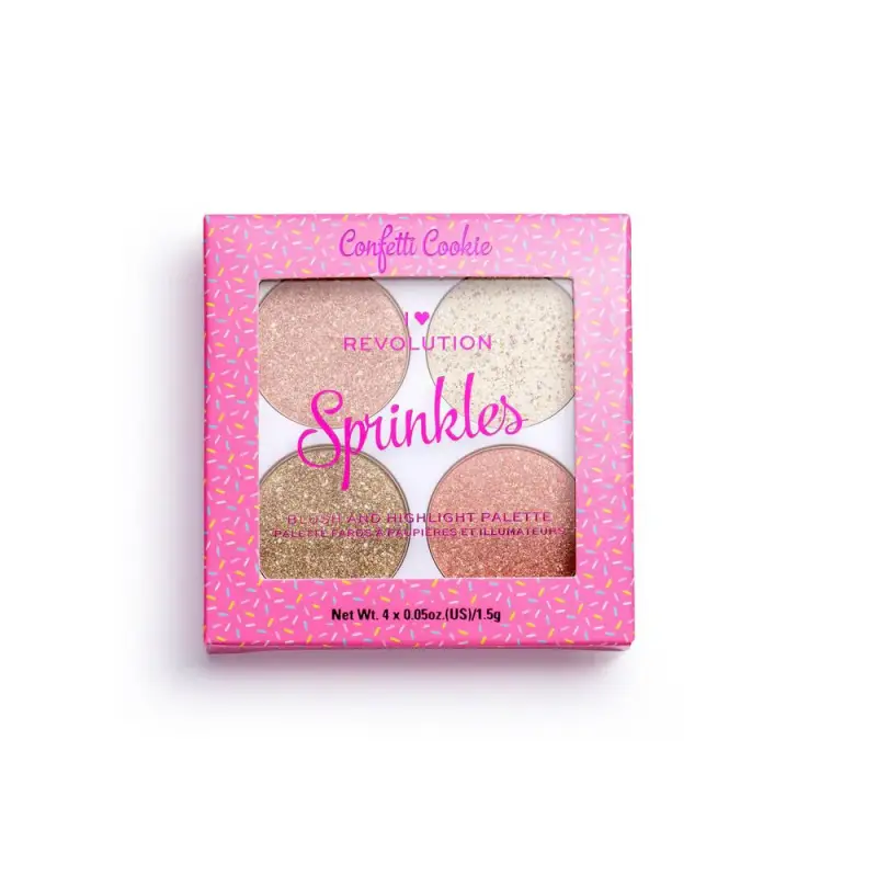 I Heart Revolution Illuminante Vegano e Palette Blush 2 in 1 Confetti Cookie, 1.5g