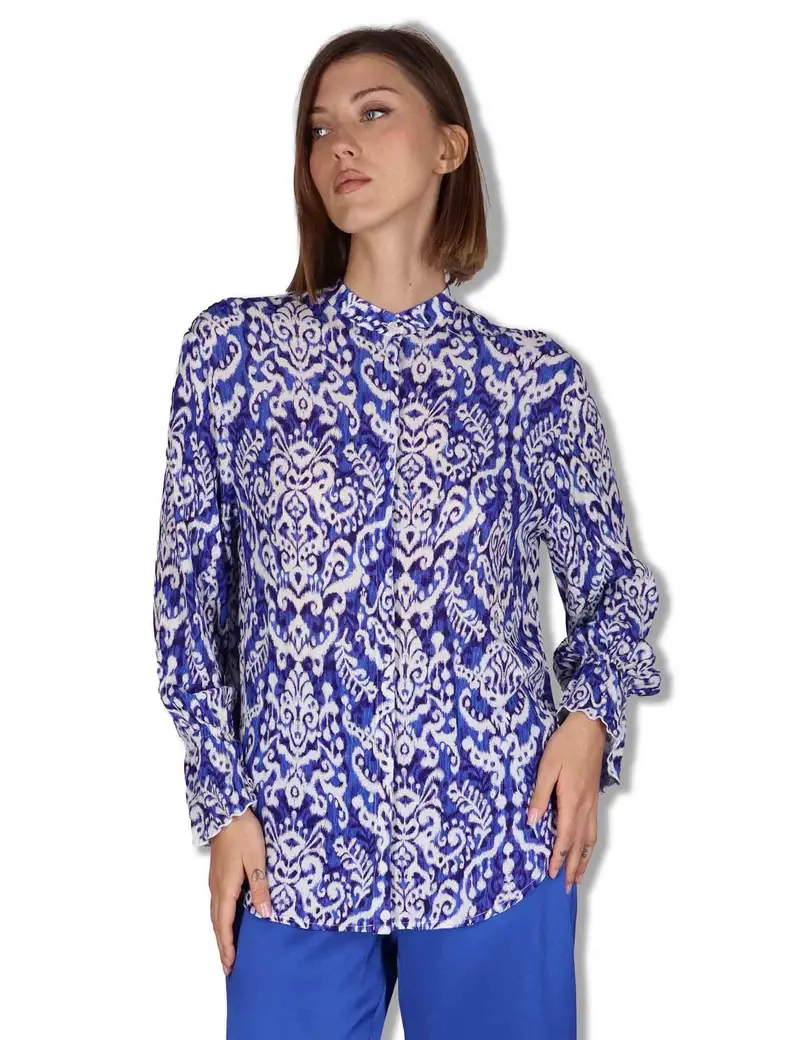 Camicie Dreamscape Ikat in viscosa blu stampata Donna JM558550671 D8098