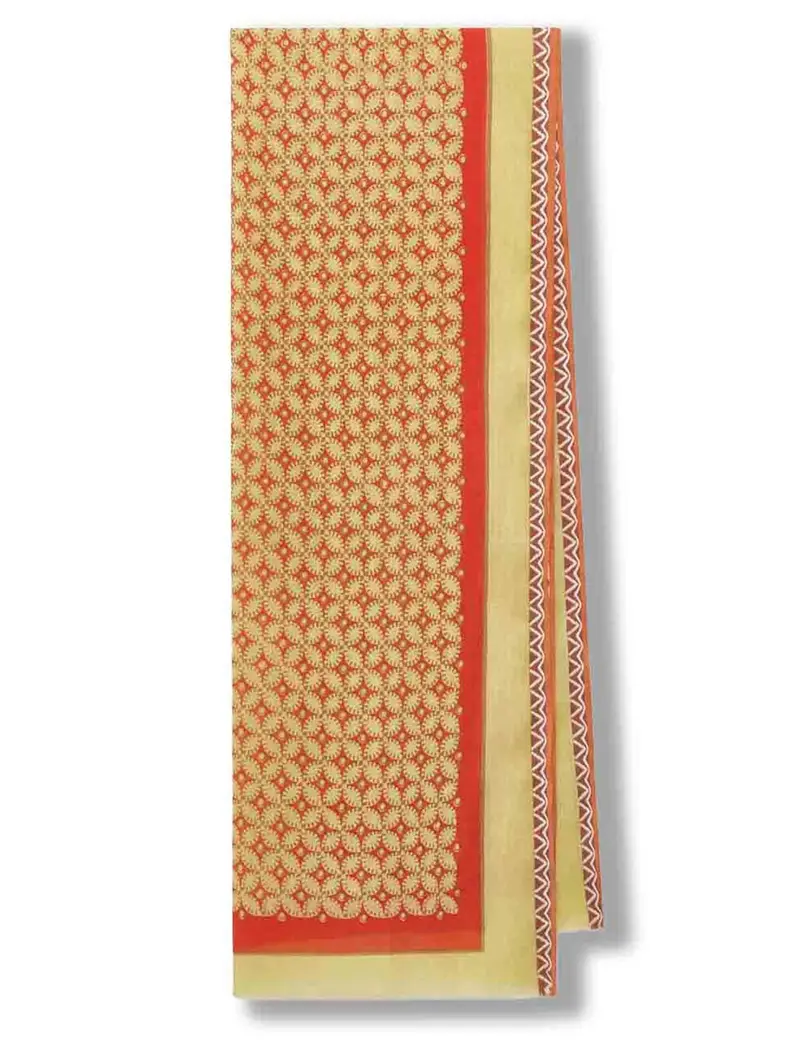 Foulard Collection Print in cotone arancione a fantasia Donna IB034210216 B3117