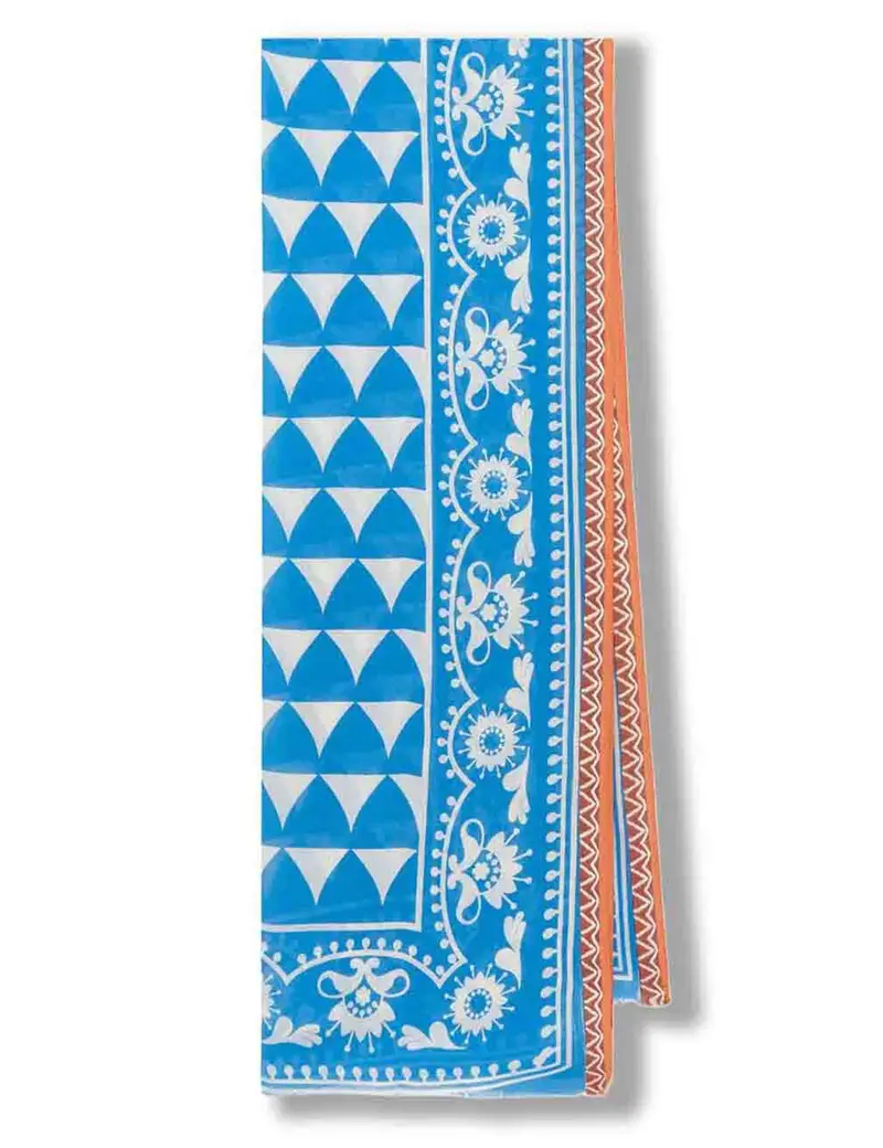 Foulard Collection Print in cotone blu a fantasia Donna IB034210216 E8004