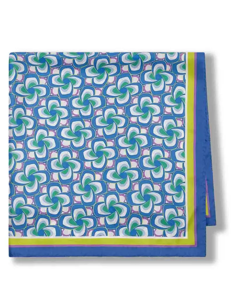 Foulard Collection Print in pura seta azzurra stampata Donna IR002331032 A8200