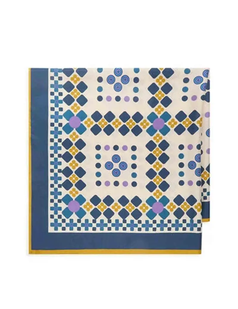 Foulard Collection Print in seta blu Donna IR002130126 D8088
