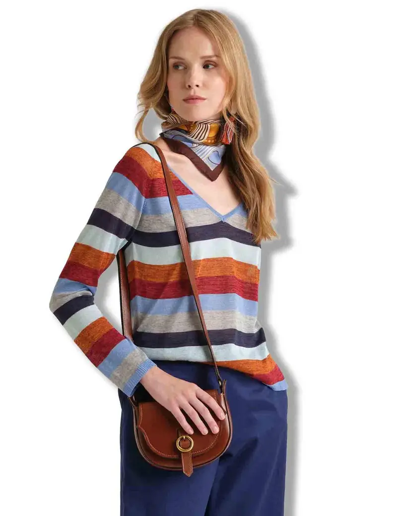 Maglia Viscose Fluid in viscosa naturale azzurra Donna JQ512177100 81B99