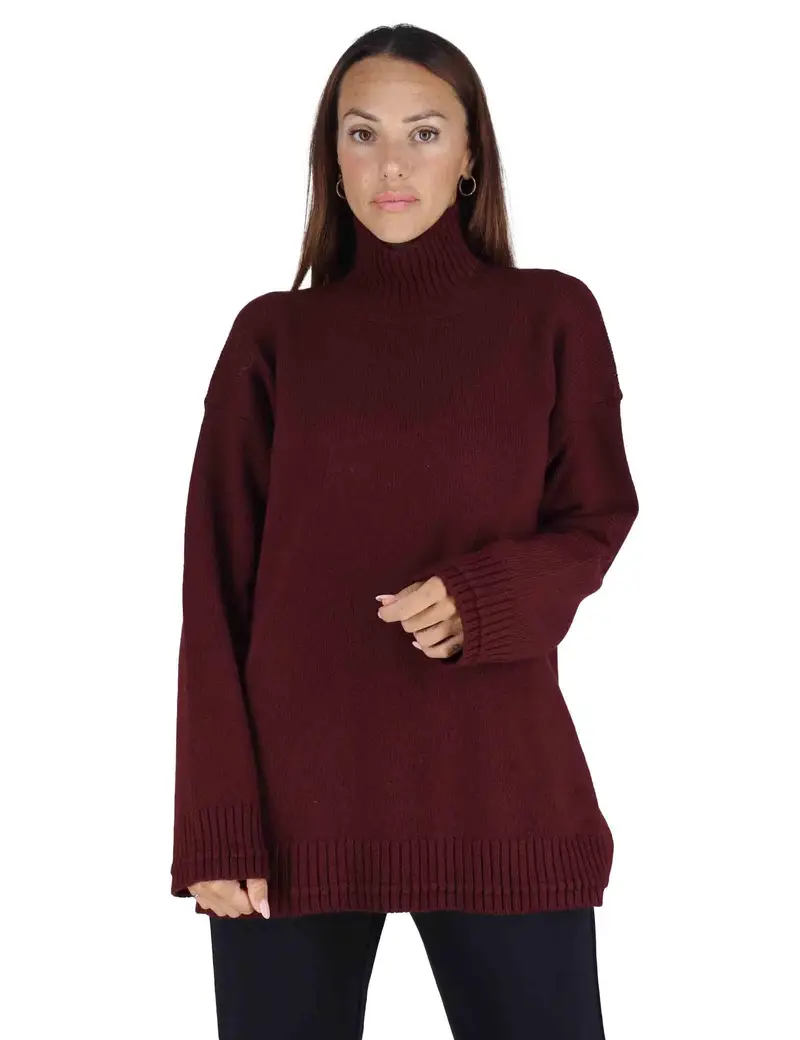 Maglioni Cachemire Merinos in cachemire bordeaux Donna JQ511274315 50022