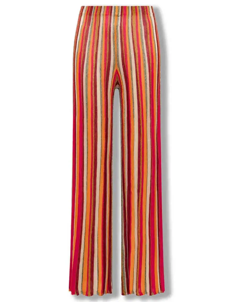 Pantaloni Flexage Stripes in tessuto ruggine Donna JH807178211 31B99
