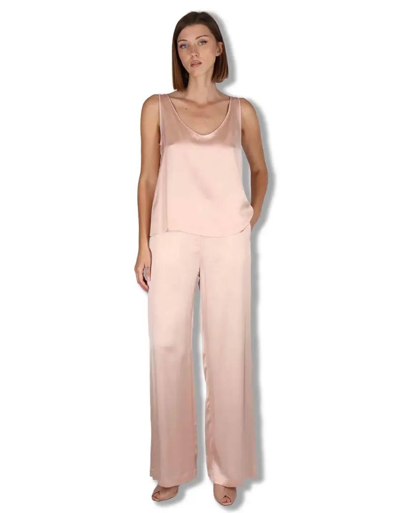Pantaloni Shiny Cady in viscosa naturale rosa Donna JH807550631 32001