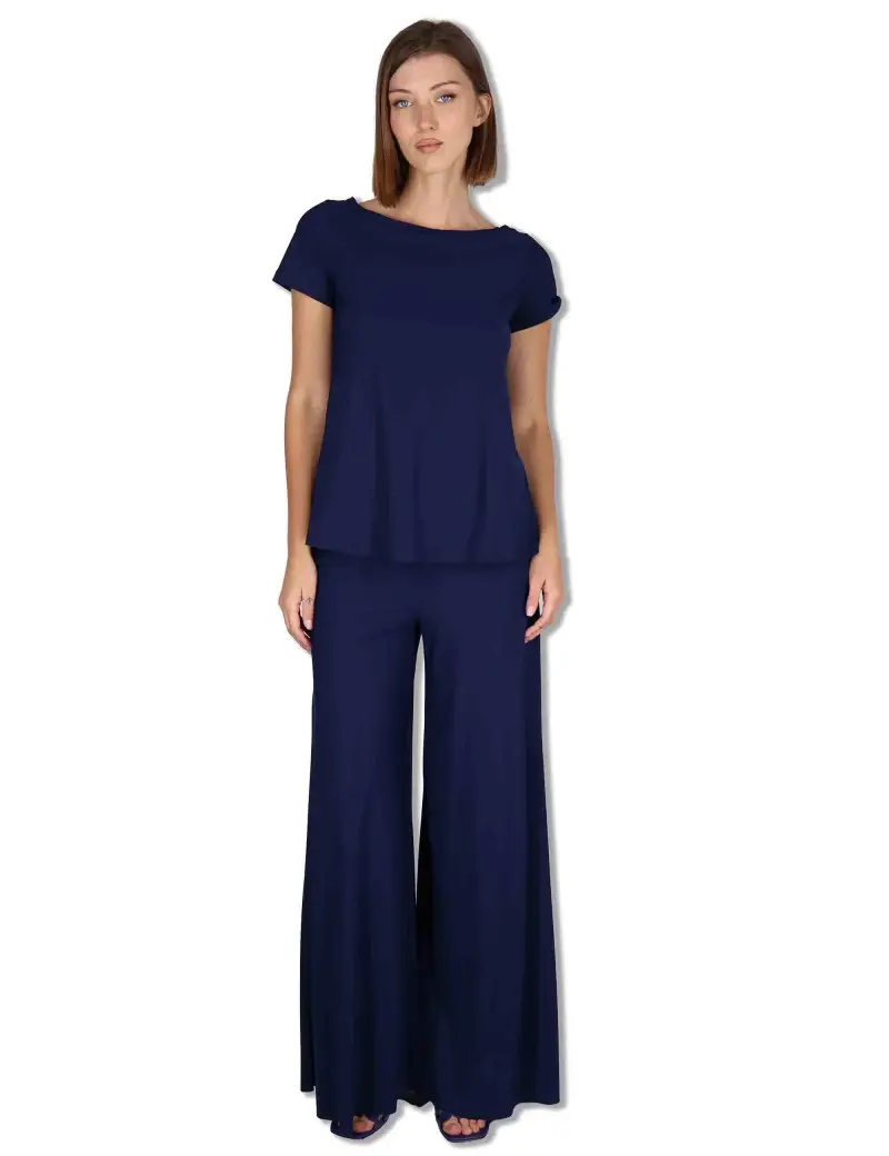 Pantaloni Soft in Jersy blu con gamba larga Donna JH011770210 80043