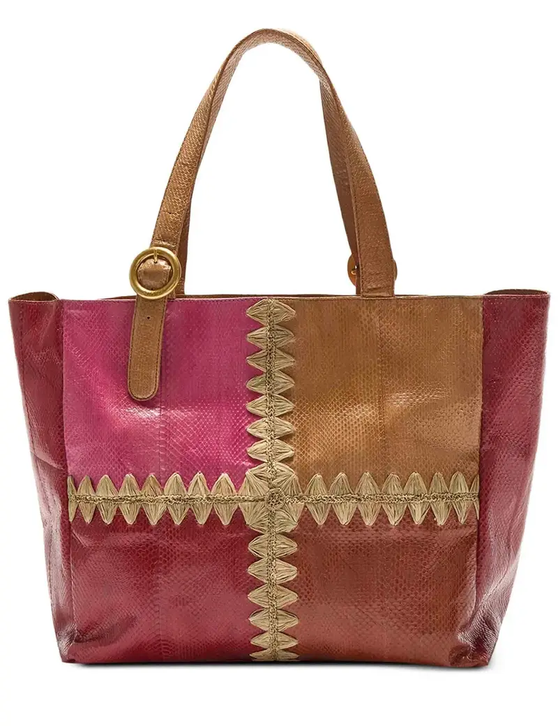 Shopping Patchwork Thread in pelle rosa Donna BH030501563 C3276