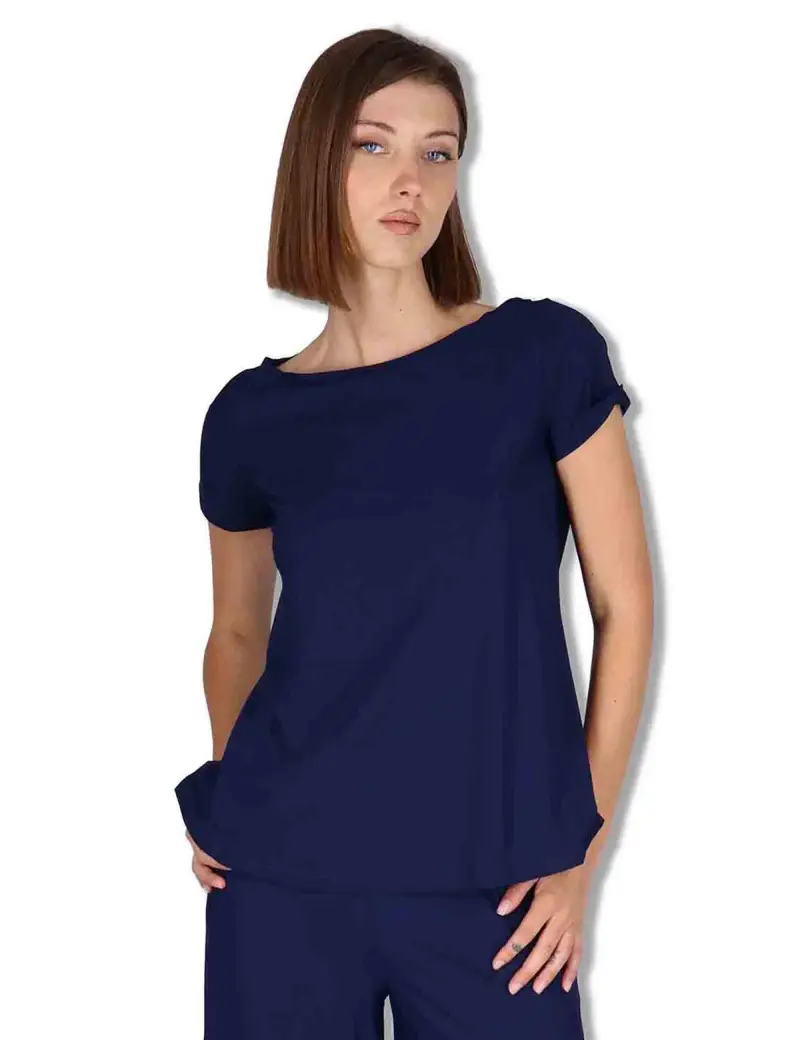 T-Shirt Soft in jersey blu mezza manica Donna JK028170210 80043