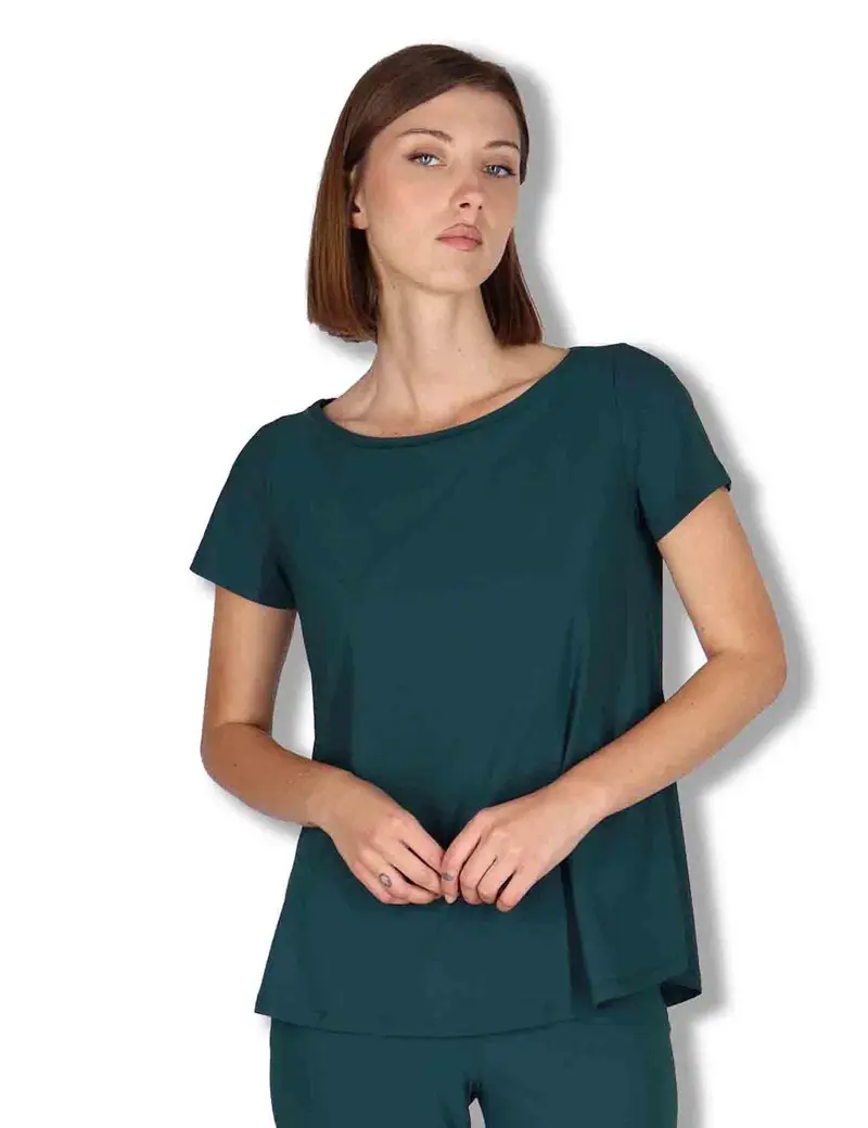 T-Shirt Soft in jersey verde mezza manica Donna JK028170210 60050