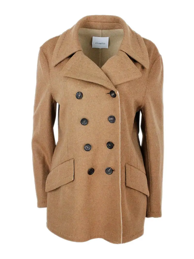 Cappotto doppiopetto in lana e cashmere Marrone