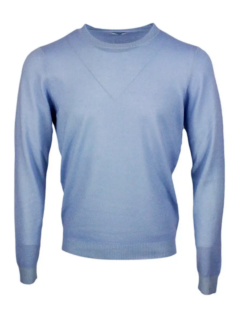 Girocollo in cashmere Azzurro