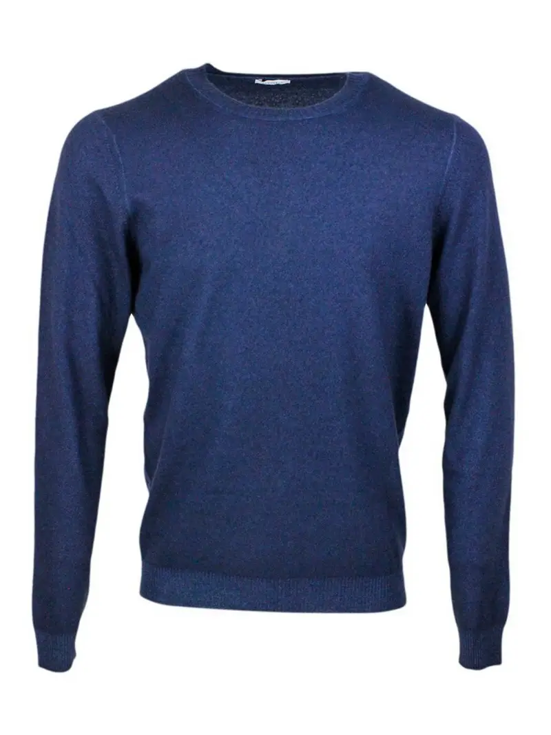 Girocollo in cashmere Blu