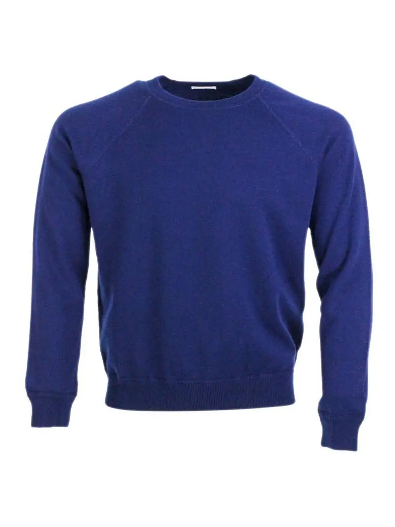 Girocollo misto cashmere Blu