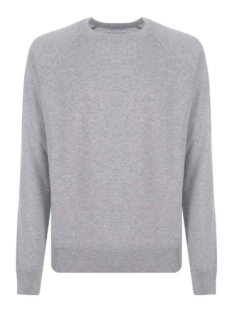 Maglia girocollo in cashmere Grigio Chiaro