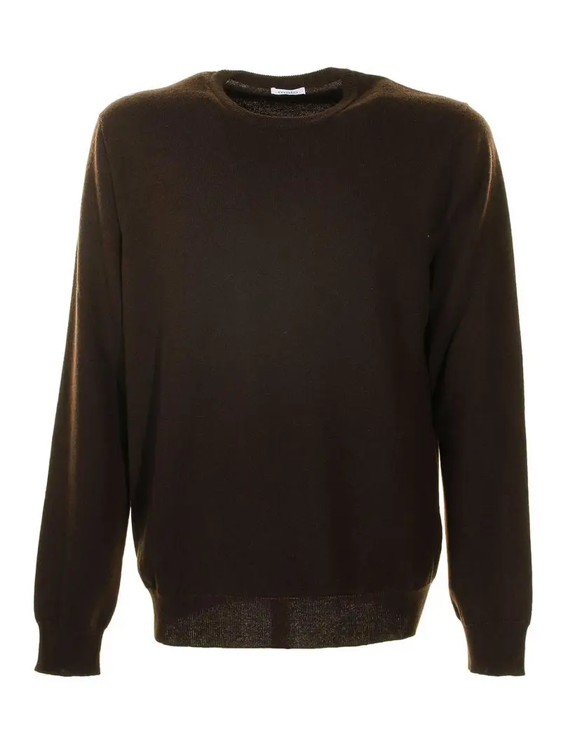 Maglia Girocollo Marrone In Lana