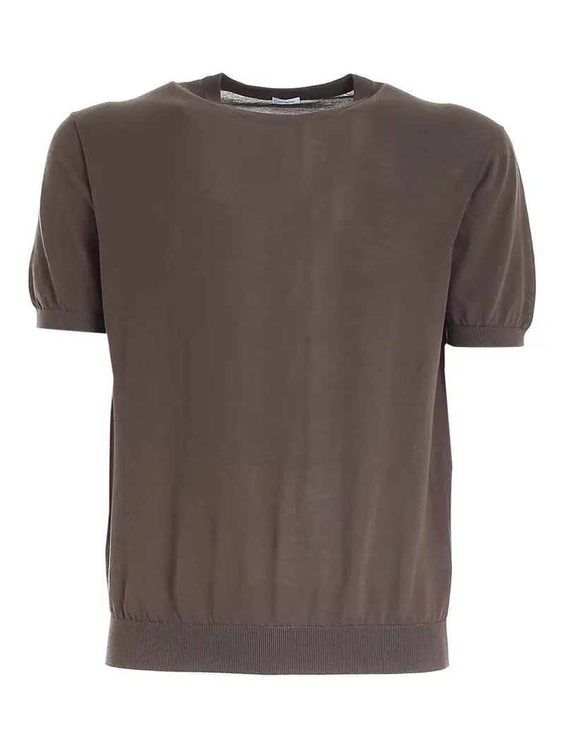 Maglione maniche corte marrone