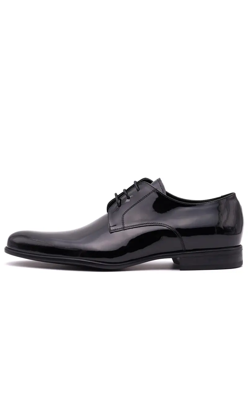 Scarpe derby maluk in vernice nere - modello william, colore nero