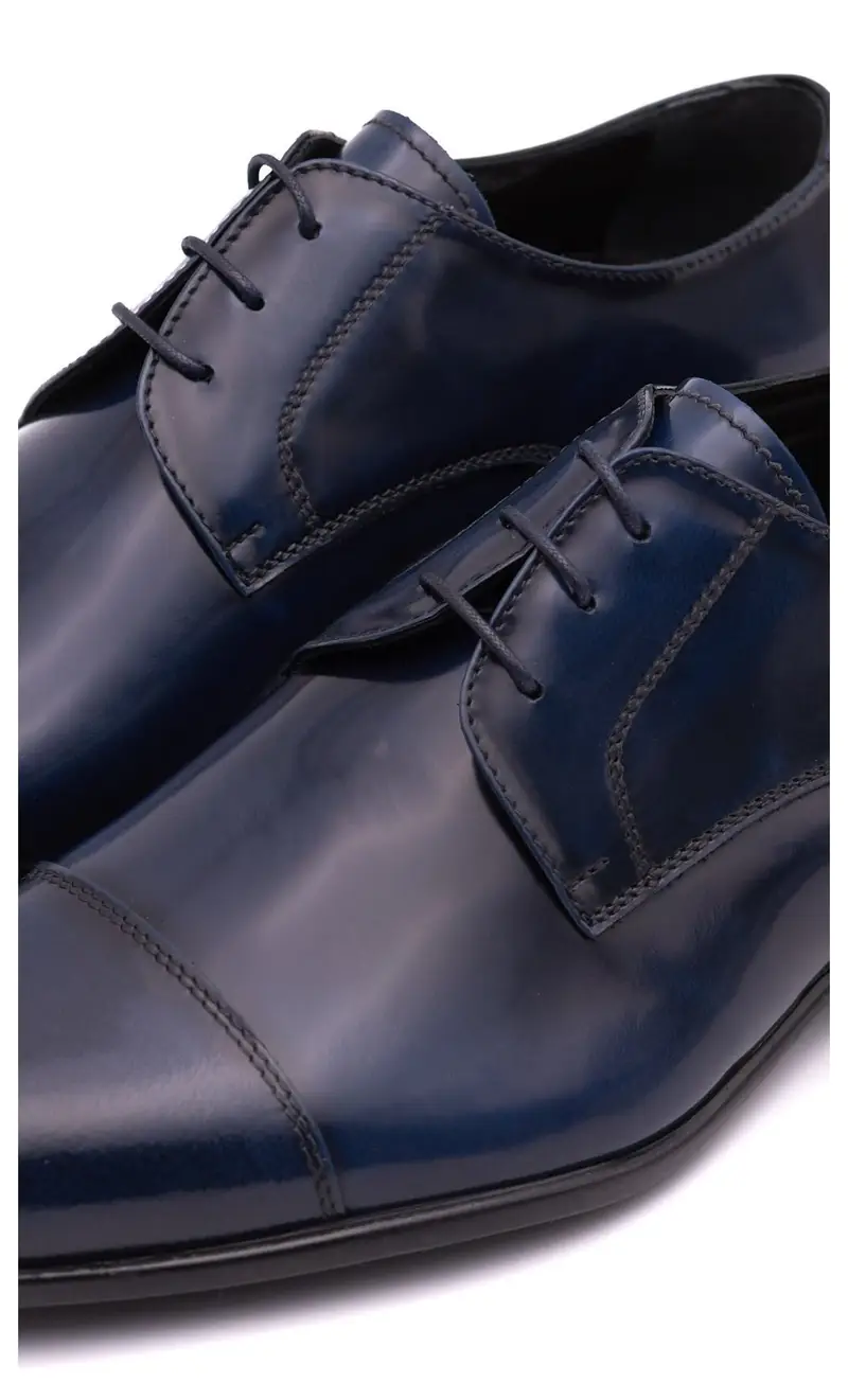 Scarpe derby maluk stringate blu - modello felipe, colore blu miniatura 2