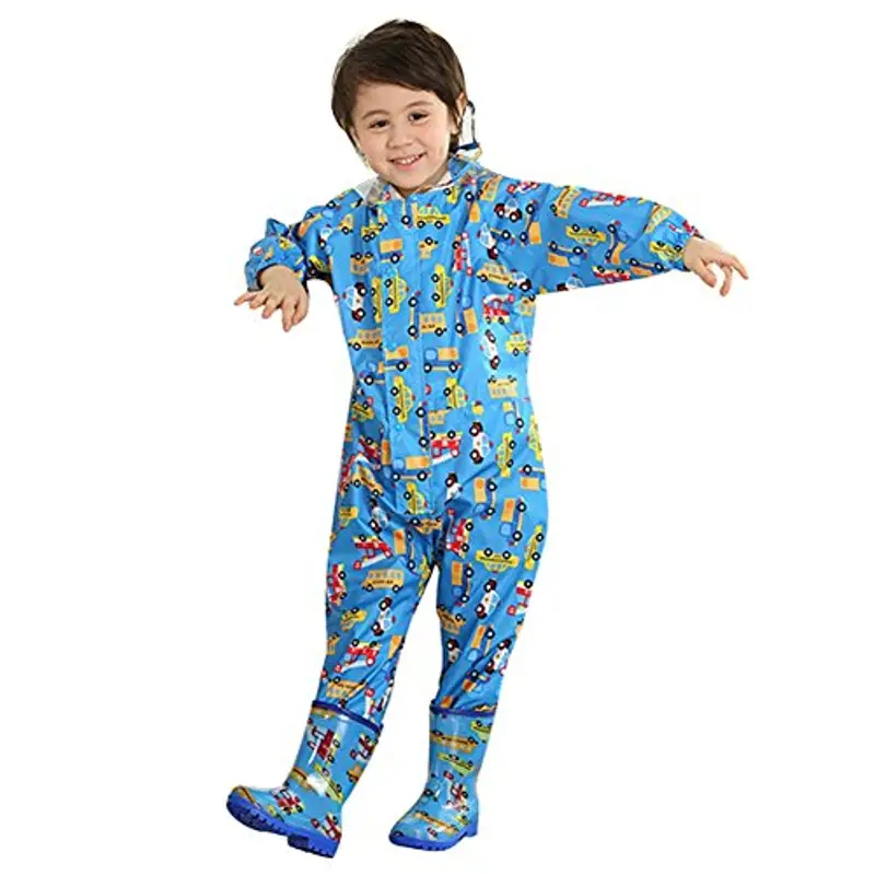 mama stadt Tuta Impermeabile per Bambini, Completo Antipioggia Tuta Pioggia Bambino Bambina Cappotto Antipioggia Tuta miniatura 2
