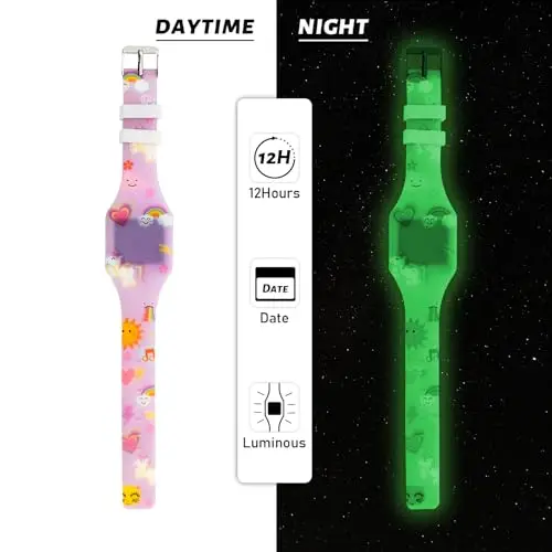 Mamiddle Bambino Orologio Digitale LED Orologio per Ragazzi Ragazze Semplice Orologio Casual per Bambini con Display miniatura 2