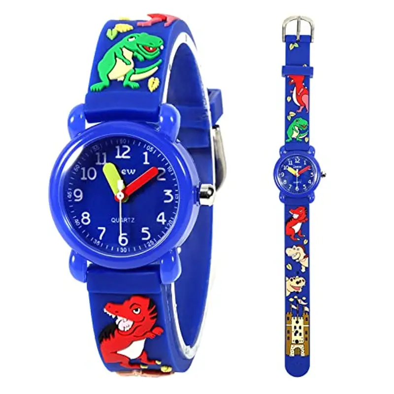 Mamiddle Orologio per Bambini,Orologio da Polso per Ragazzi e Ragazze dai 3 ai 10 anni,3ATM Orologio Quarzo in Cartone Animato, Orologi Cinturino in Silicone/Nylon (Silicone - Universo Nero)
