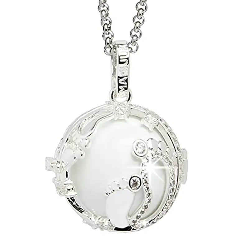 MAMIJUX Chiama Angeli Mamma Idea Regalo Gravidanza Collana Donna Richiamo degli Angeli Catenina Acciaio