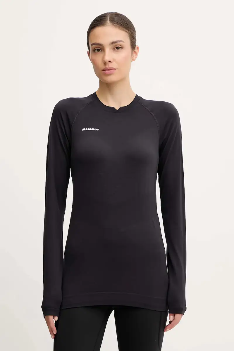 camicetta a maniche lunghe funzionale con lana Trift colore nero 1016.01080