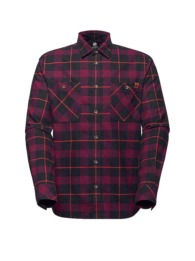 Camicia funzionale da uomo Alvra rosso scuro | L