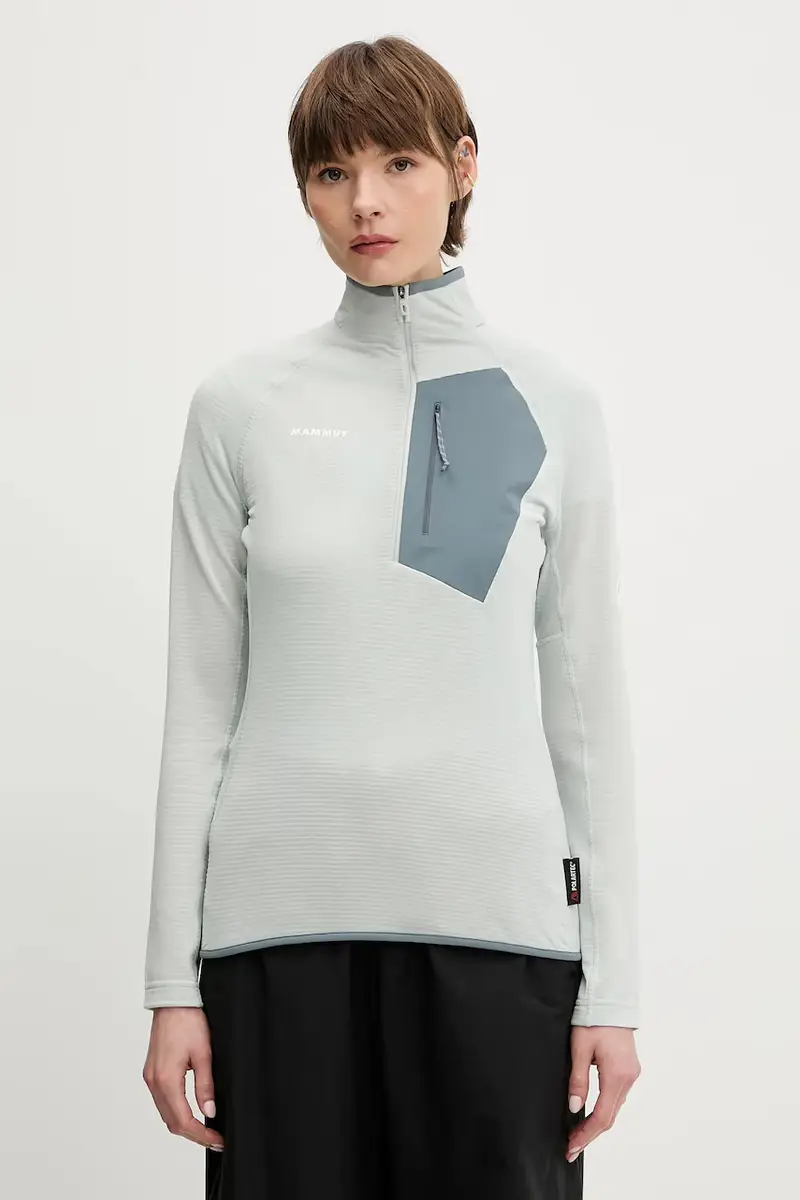 felpa da sport Aenergy Light colore verde con applicazione 1014-05531