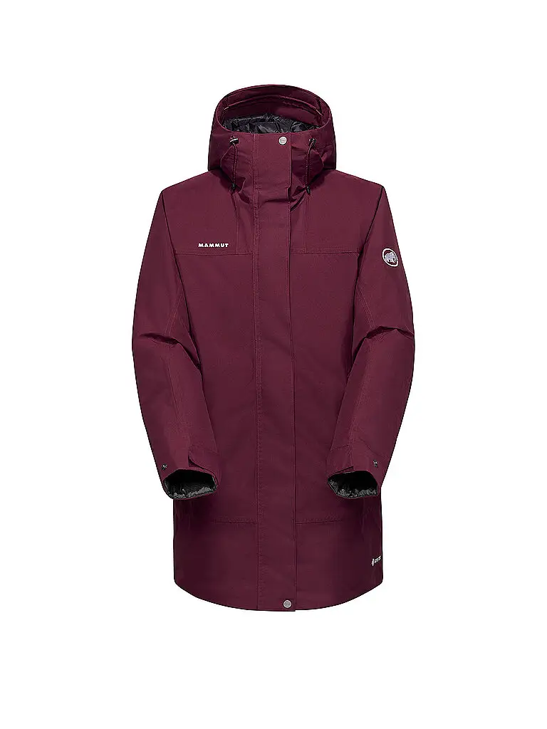 Parka invernale da donna Treeline HS Thermo con cappuccio rosso scuro | L