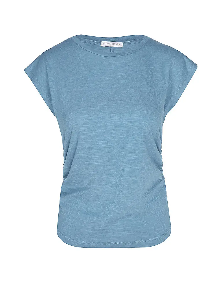 Canotta da yoga da donna con arricciatura laterale azzurro | XS