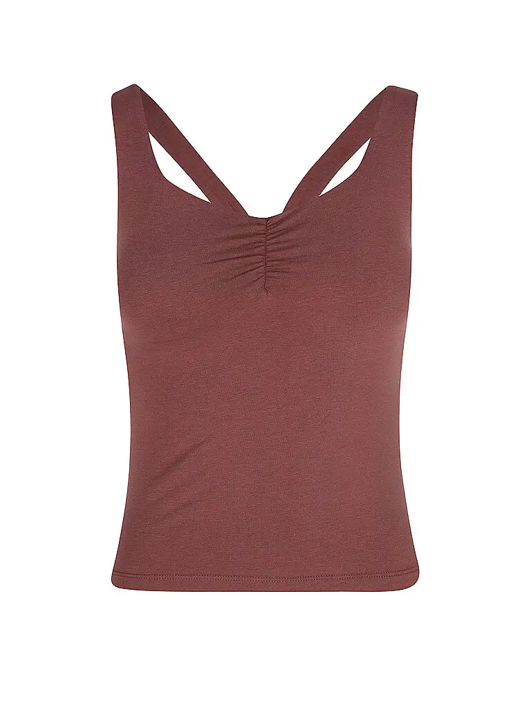 Croptop da yoga performance da donna rosso scuro | S