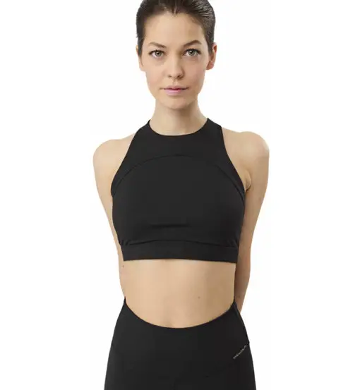 High Neck W - reggiseno sportivo basso sostegno - donna Black