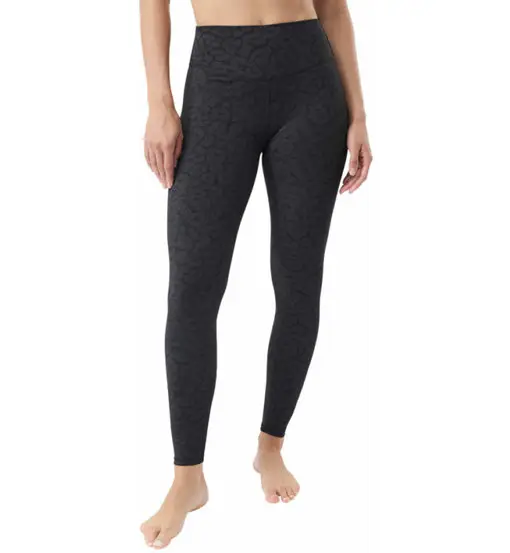 Monoprinted W - leggings fitness - donna Black