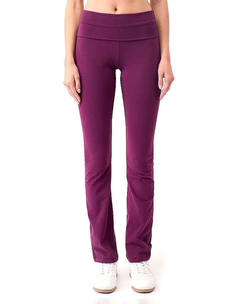 Pantaloni da yoga da donna classici con risvolto bacca | XS