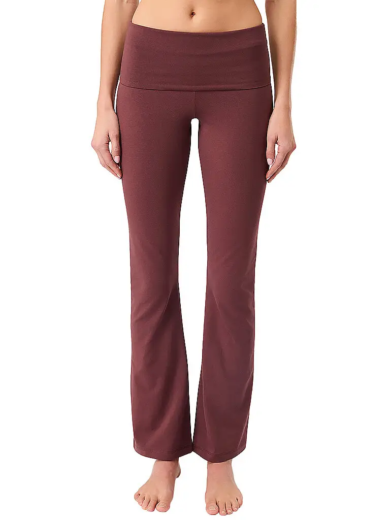 Pantaloni da Yoga da Donna Classici con Risvolto rosso scuro | XS